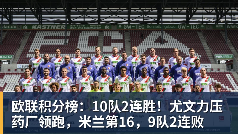 欧联积分榜：10队2连胜！尤文力压药厂领跑，米兰第16，9队2连败